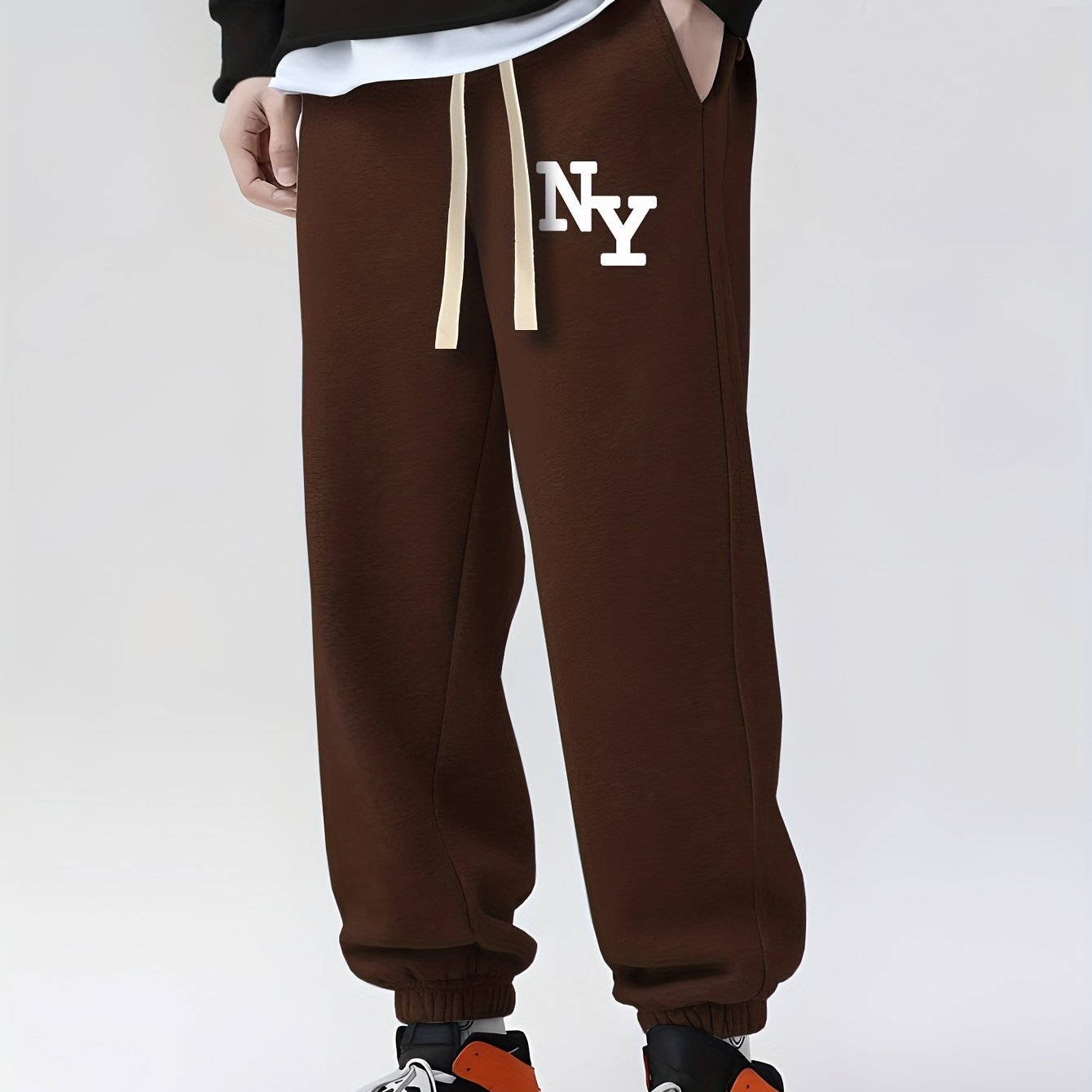 Letter Graphic Drawstring Pockets Sweatpants Casual - Temu