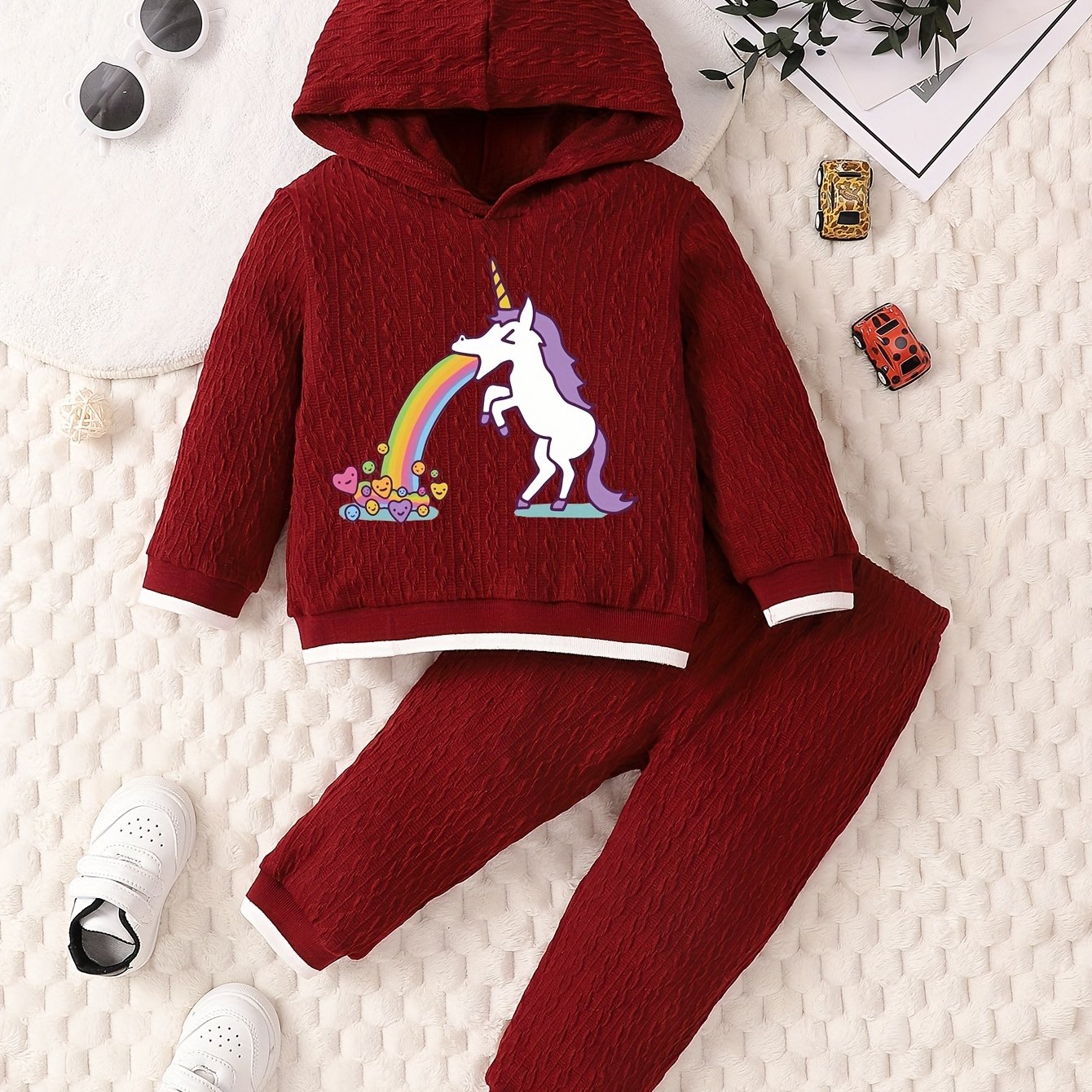 Unicorn 2 Pcs Clothing Set for Girls Hoodie + Pants – Pink & Blue Baby Shop