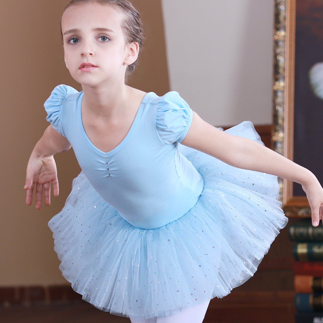 Girls Ballet Dress Kids Summer Short Sleeve Dance Wear - Temu Greece