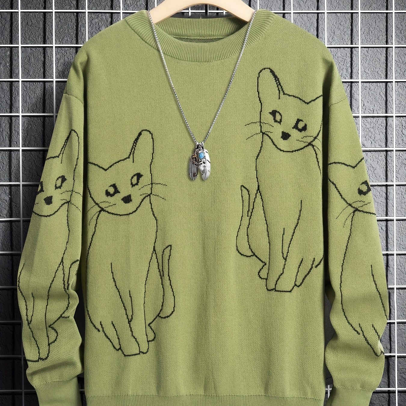 Green shop cat sweater