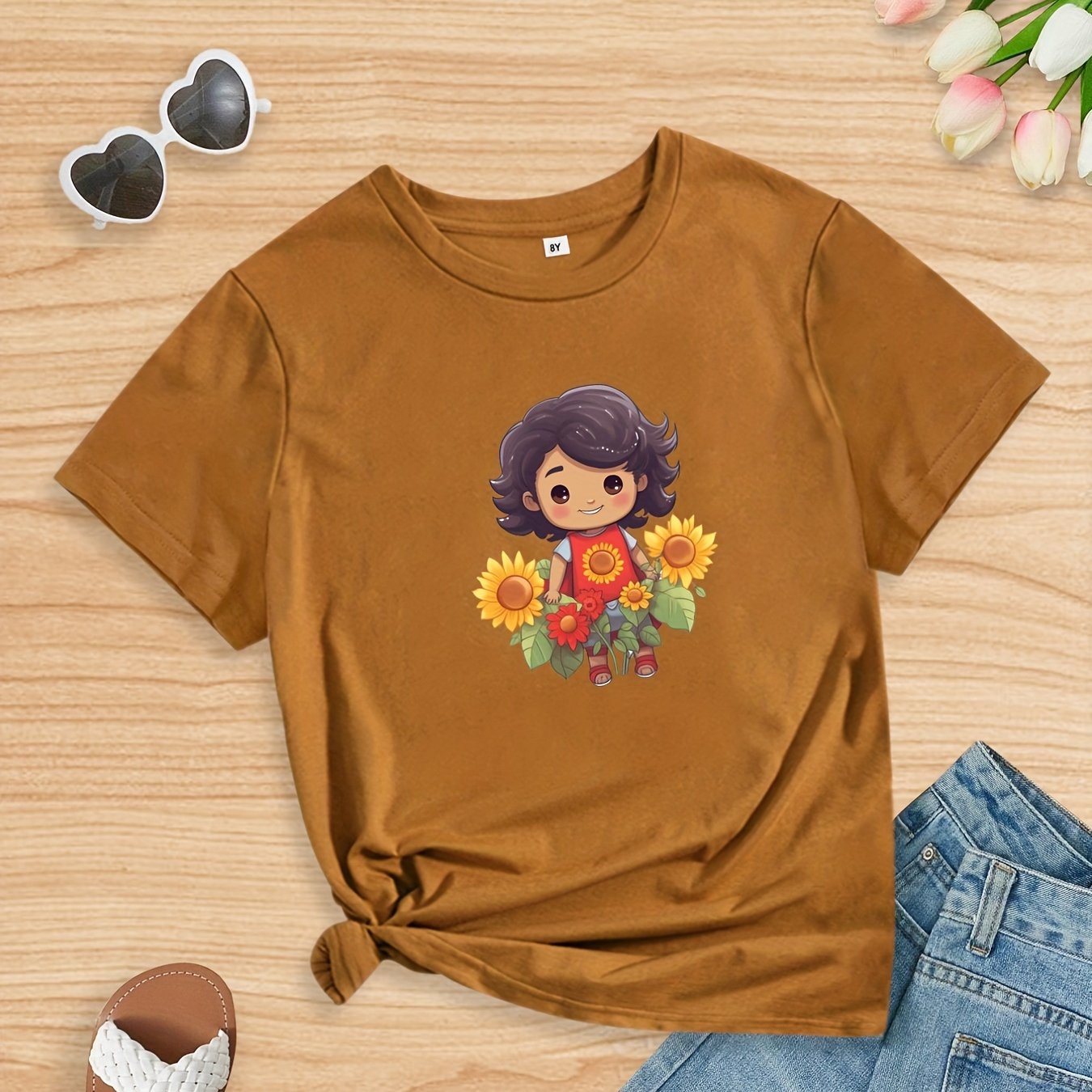 Moana Baby Cartoon infantil camiseta estampada, camiseta de manga