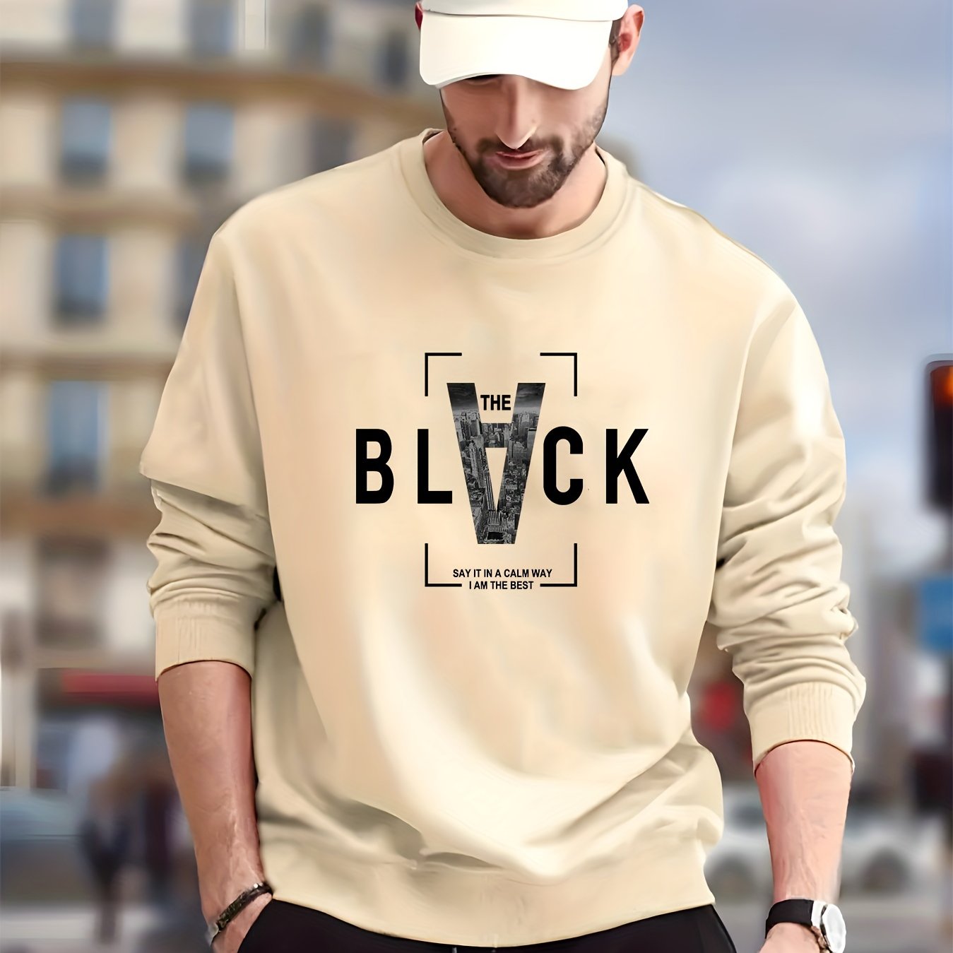 Dont Look Back Letters Print Trendy Fleece Sweatshirt Mens Casual Graphic  Design Slightly Stretch Crew Neck Pullover Sweatshirt For Autumn Winter -  Men's Clothing - Temu Bahrain