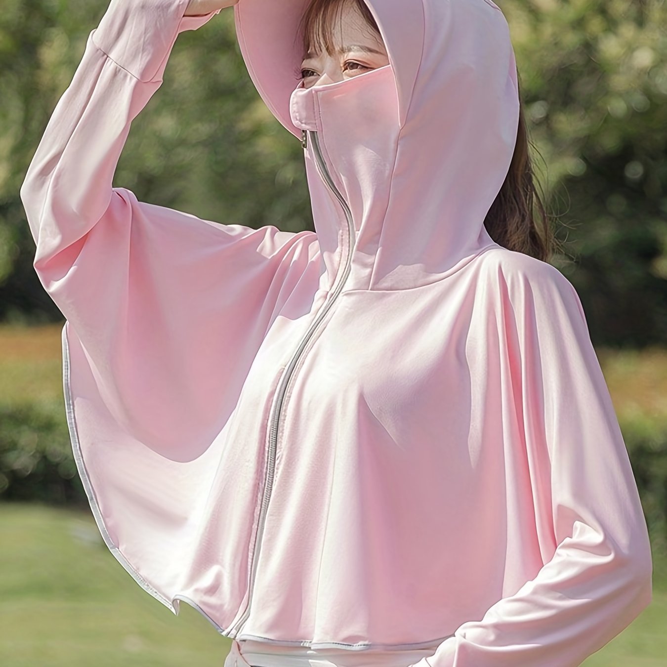 Dustproof Hooded Sunscreen Clothing Solid Color Sun - Temu