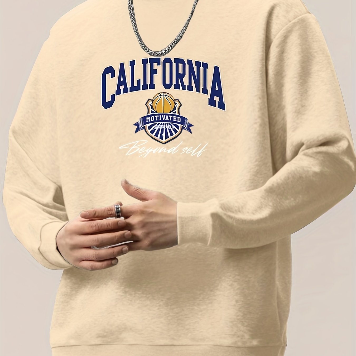 California Sweatshirt Men Letter Graphic Sweatshirt for Men Long Sleeve  Crewneck Drop Shoulder Sweatshirt Tops Mens (Medium) White at  Men's  Clothing store