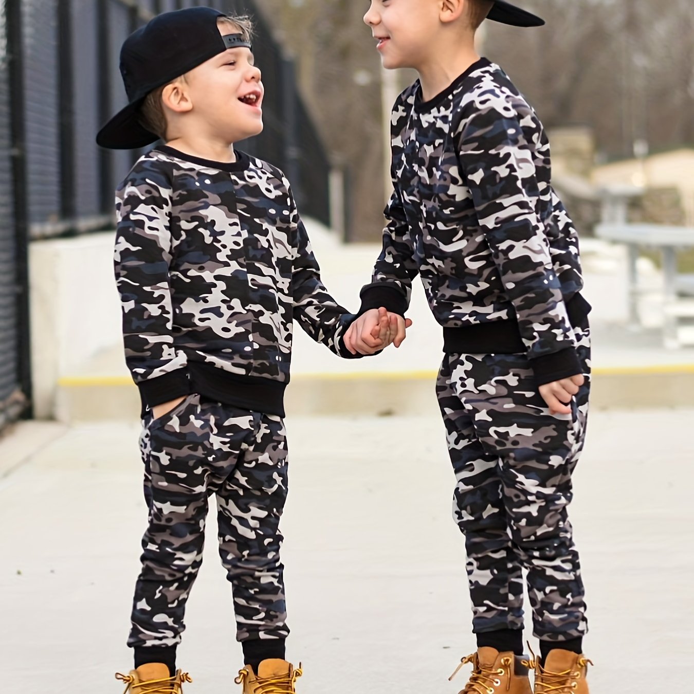 Image of Spring And Autumn New European And American 's Clothing Fashion Camouflage Long-sleeved Trousers Pullover Camouflage Sweatshirt Trousers Set Two-piece Set, For Outdoor