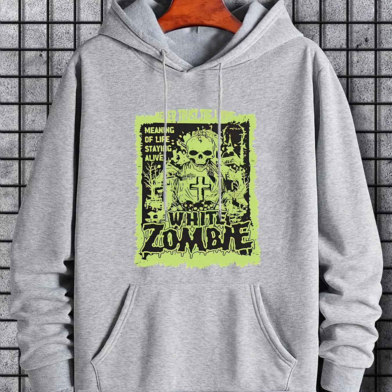 retro zombie print hoodie cool hoodies men men's casual Temu Morocco