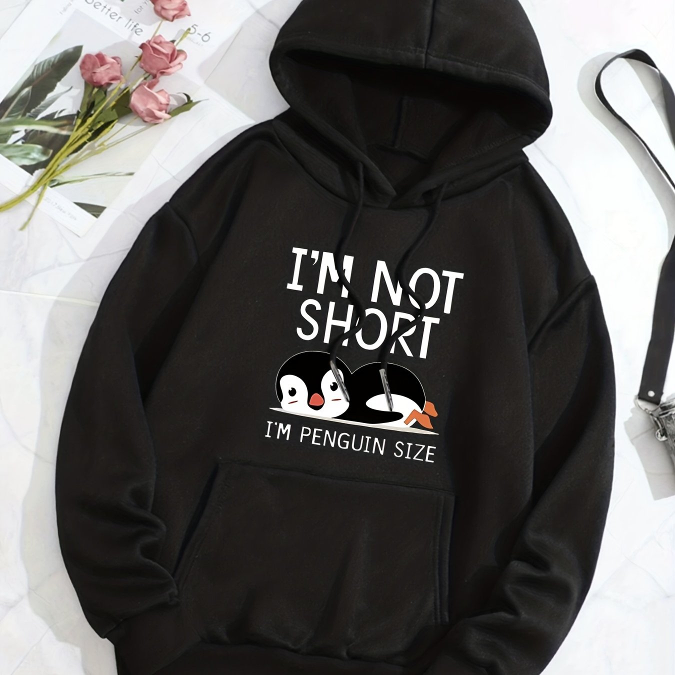 SOLY HUX Women's Letter Print Long Sleeve Drawstring Pocket Hoodie Top