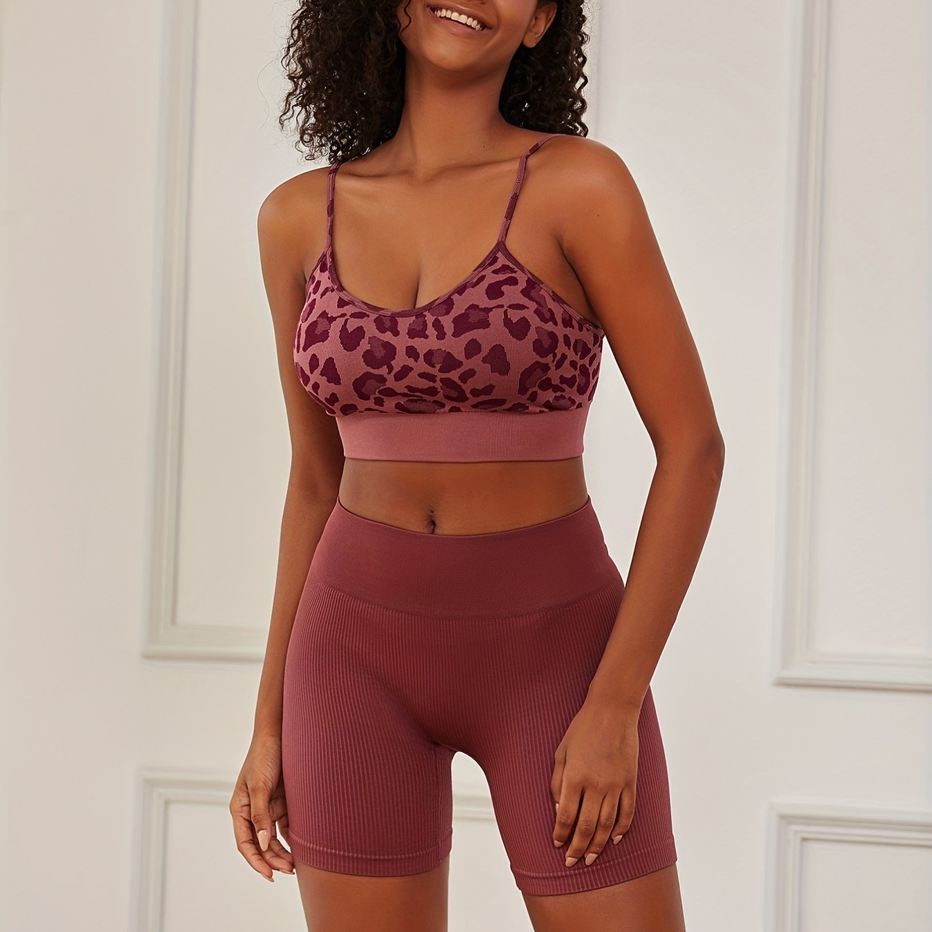 Leopard Print Bra & Panties, Full Coverage Bra & Elastic Panties Lingerie  Set, Women's Lingerie & Underwear