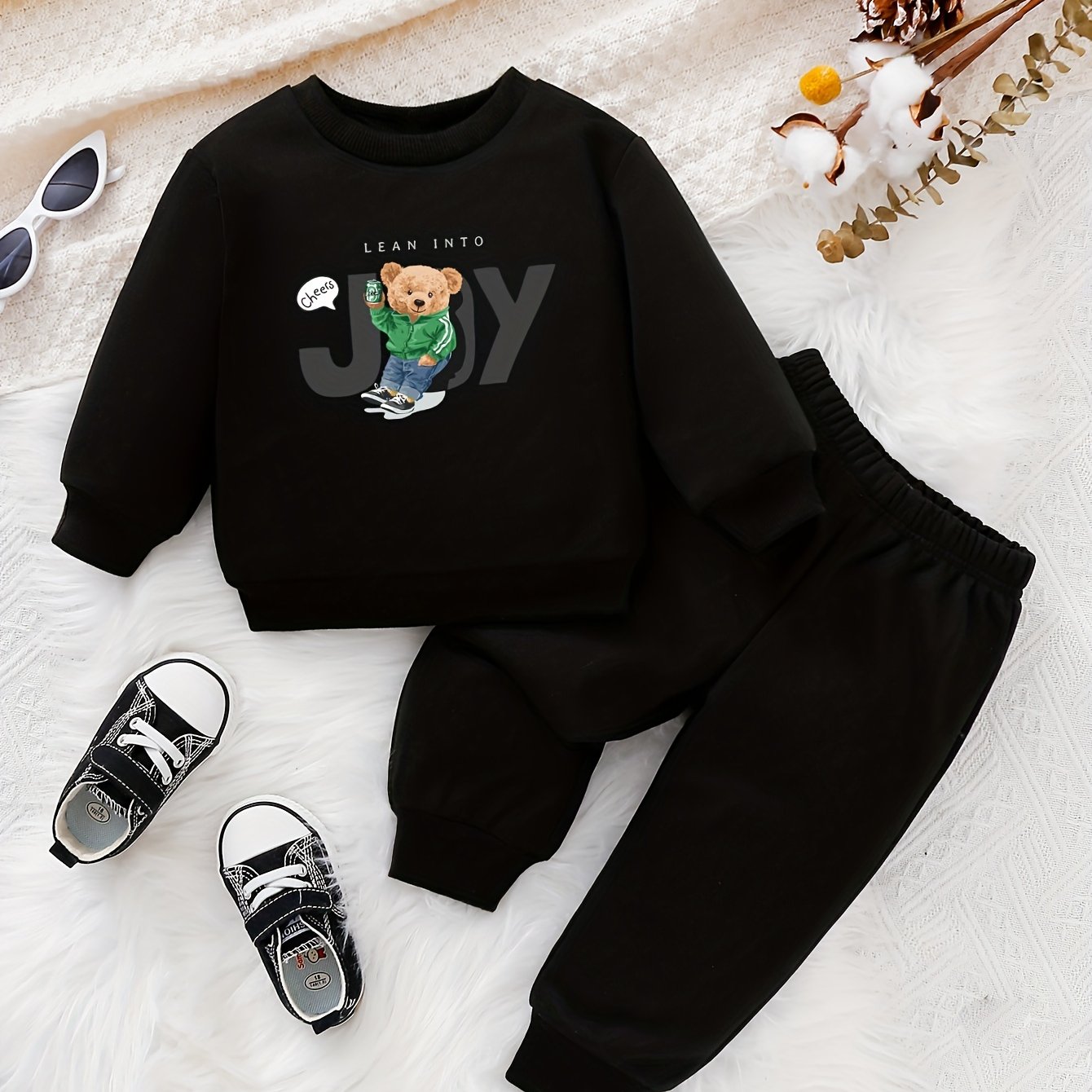 Fleece Sweatshirt Set Baby Girls Boys Comfy Set small Steps - Temu