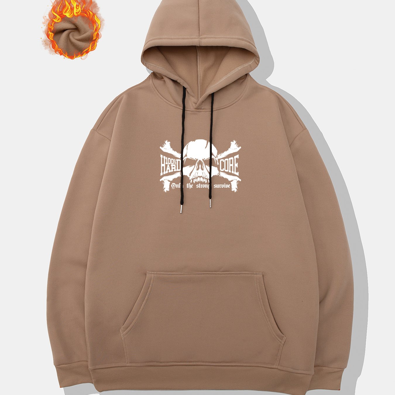 Skull Print Hooded Hoodie