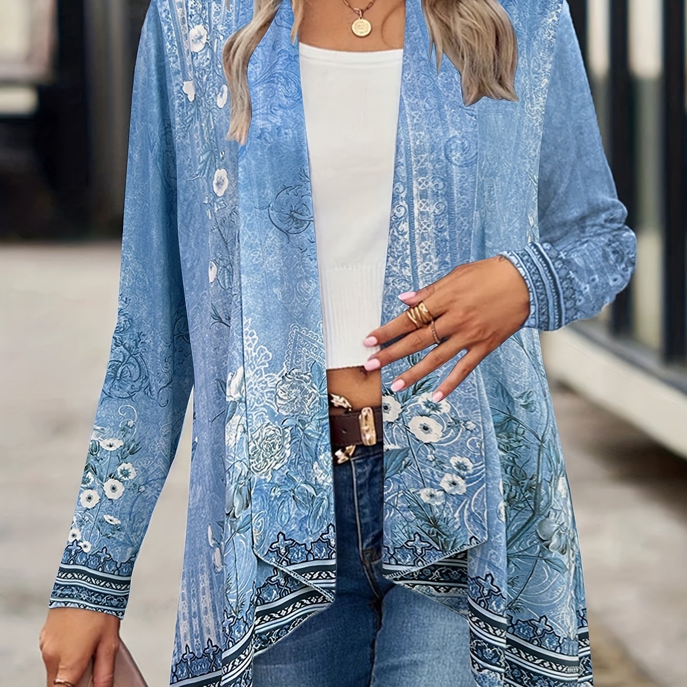 Floral open 2025 front cardigan