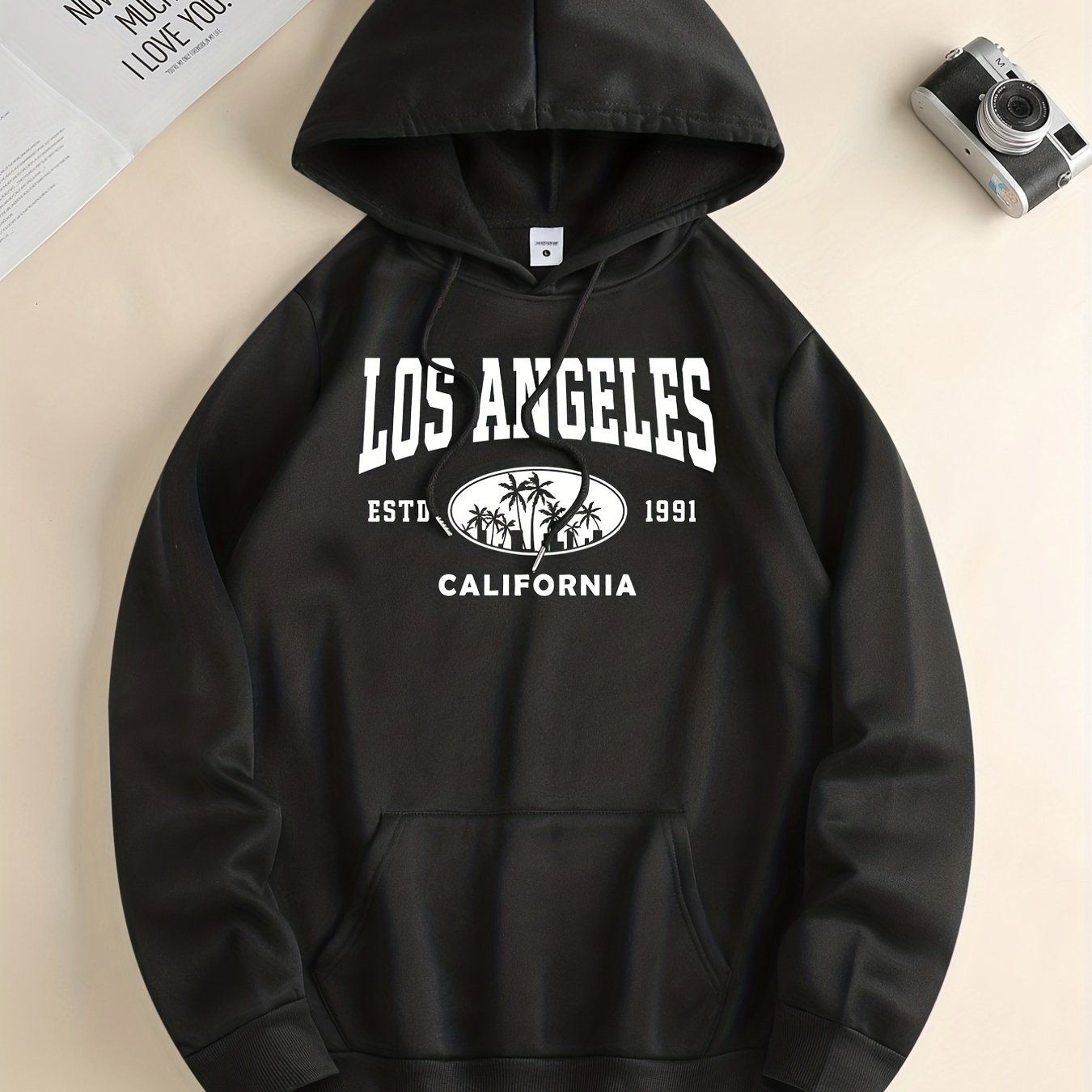 Los Angeles Print Hoodie Cool Hoodies Men Men's Casual - Temu