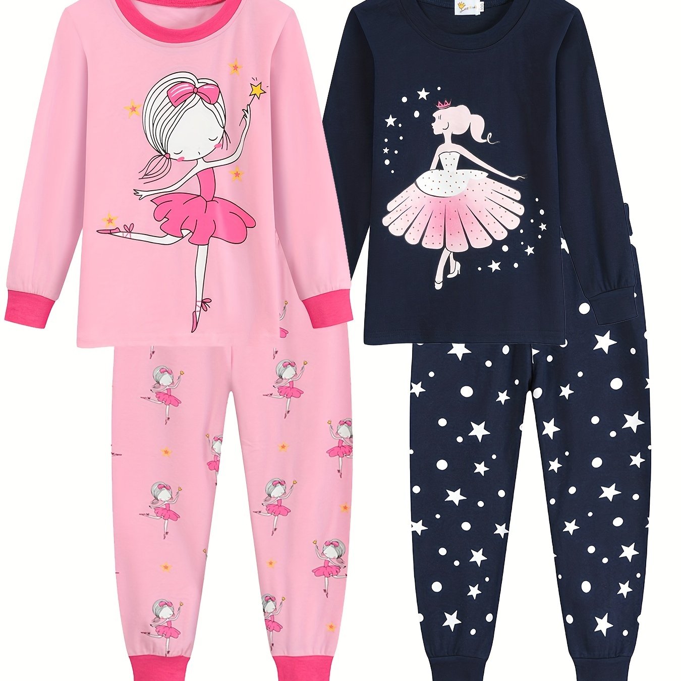  Veseacky Conjunto de pijama unisex para niños y niñas, camiseta  de manga larga y pantalones largos, 2 piezas, ropa de dormir de 5 a 14 años,  Agua : Ropa, Zapatos y Joyería