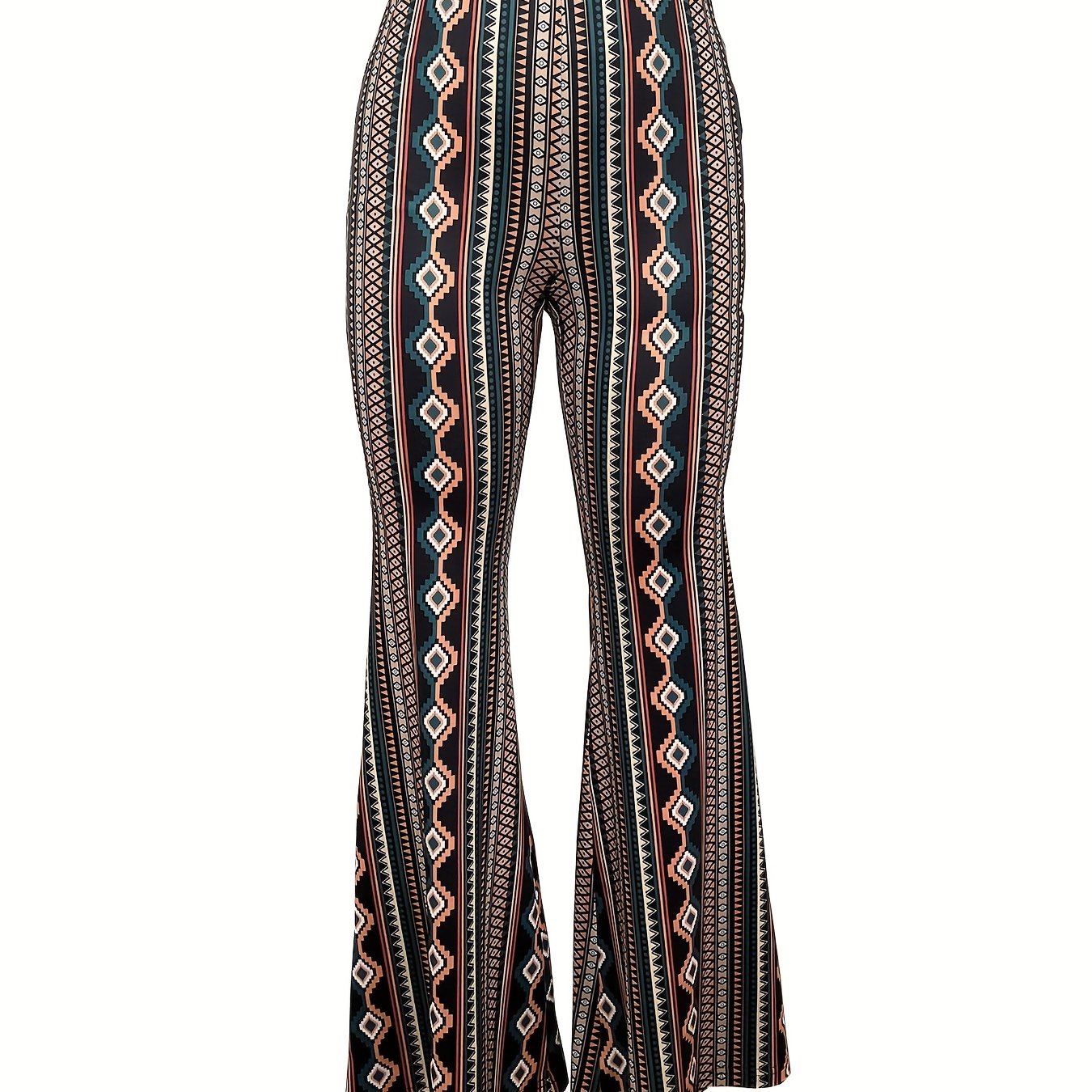 Geo Print Flare Leg Pants, Boho Forbidden Pants For Summer, Women's  Clothing - Temu Luxembourg