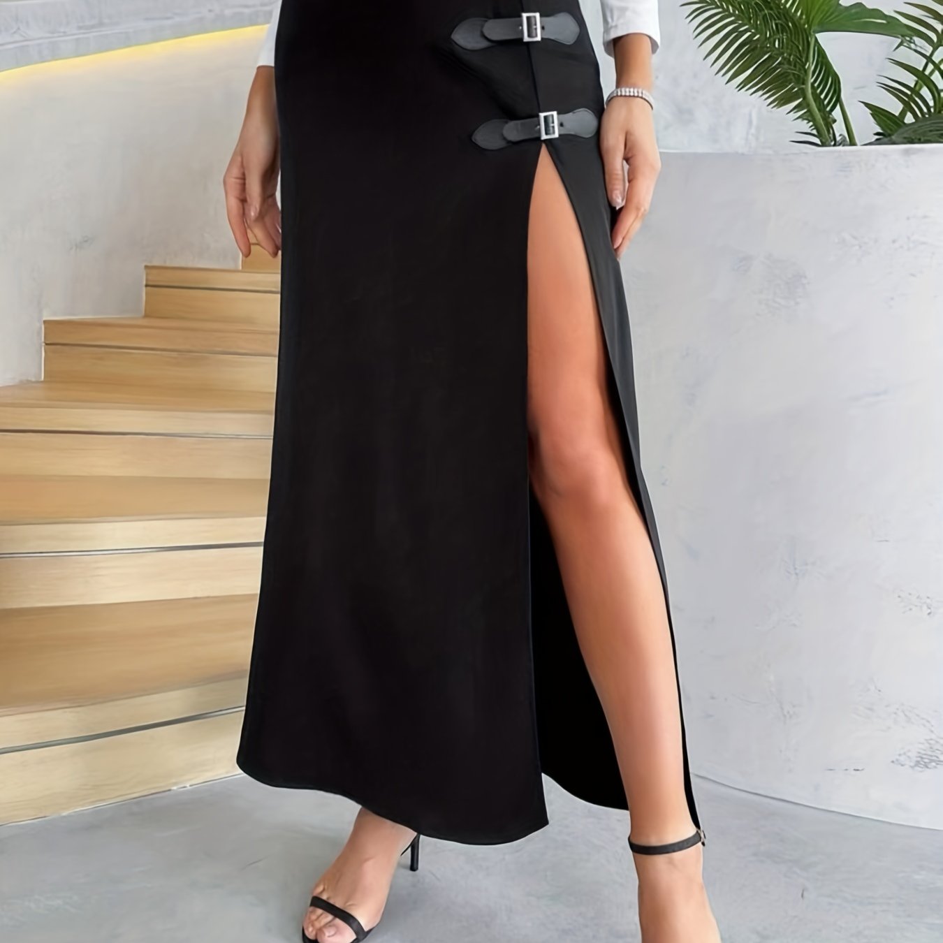 スカート High Waisted Black Vinyl Midi Skirt Amazon.com: JOAU Women's Elastic High Waist Midi Skirt