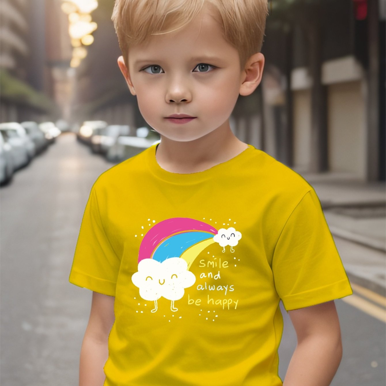 yellow rainbow shirt