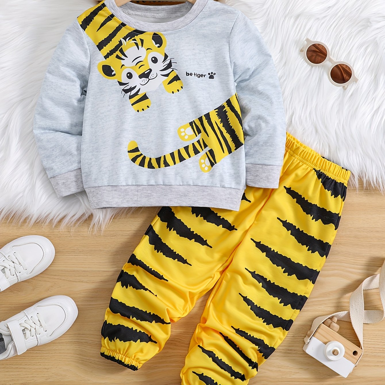 Moletom Da Moda Com Estampa De Tigre BRAVE SPIRIT Para Bebês - Temu Portugal