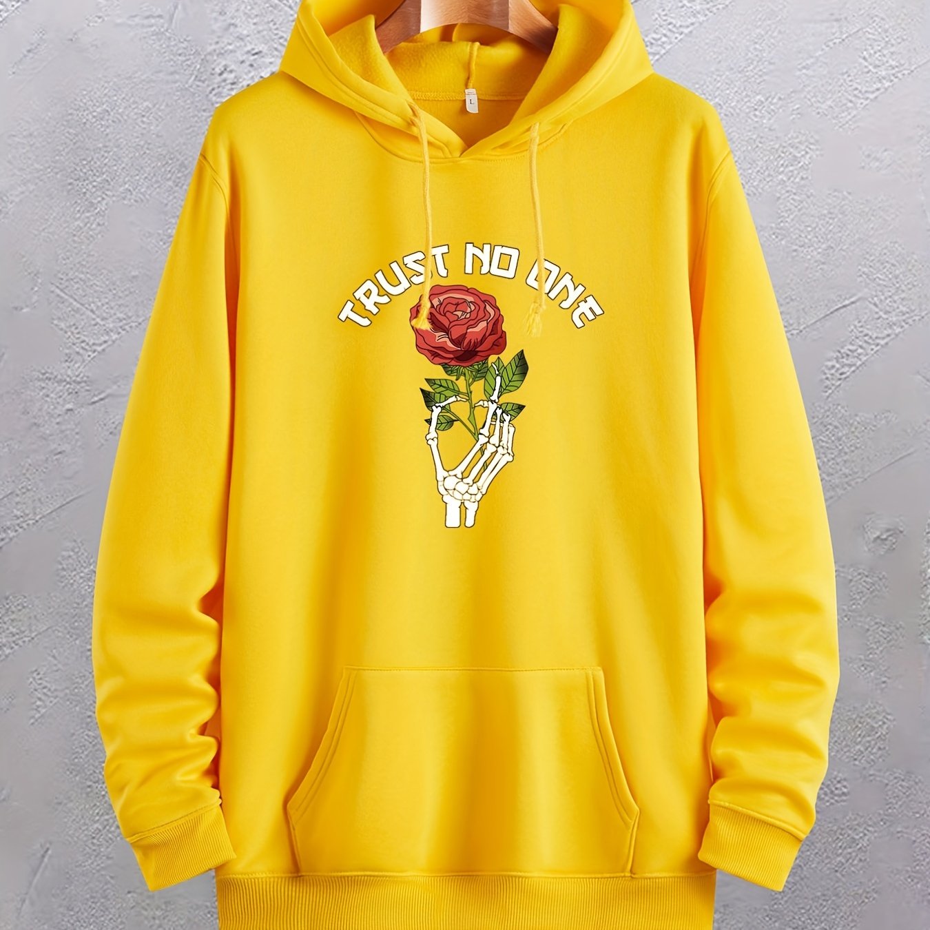 Yellow hoodie sale with rose