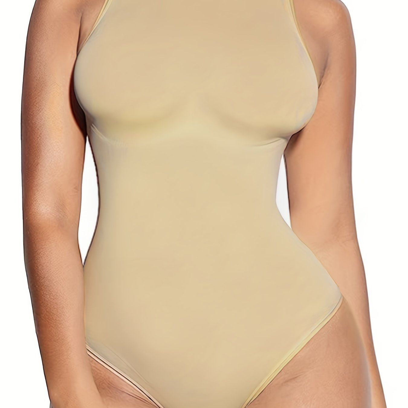 Simple Solid Shaping Bodysuit Tummy Control Slimming Thong - Temu