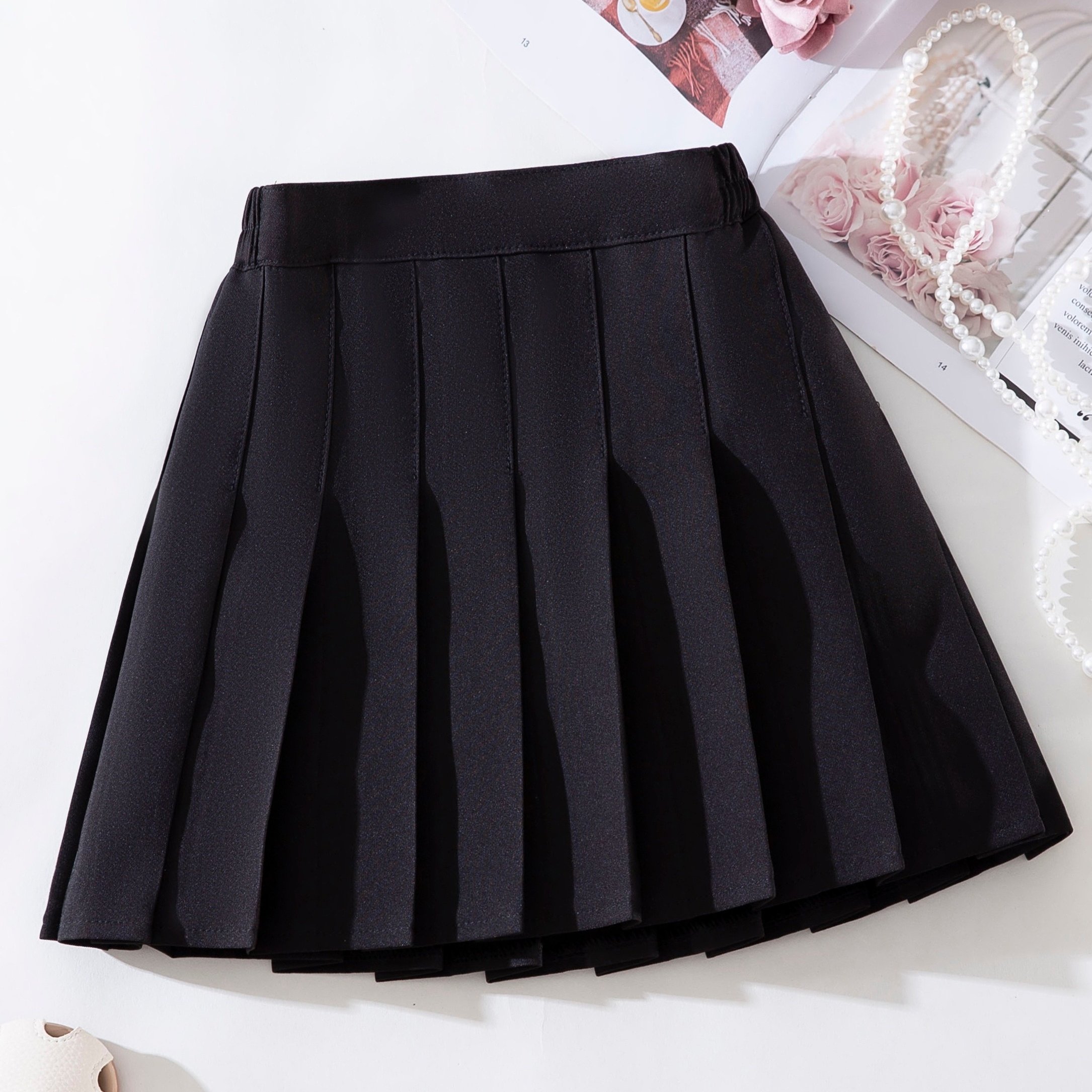 Gonna A Pieghe Con Pantaloncini Incorporati - Vita Alta, Ginocchio, Per Scuola E Tempo Libero - Foto 3