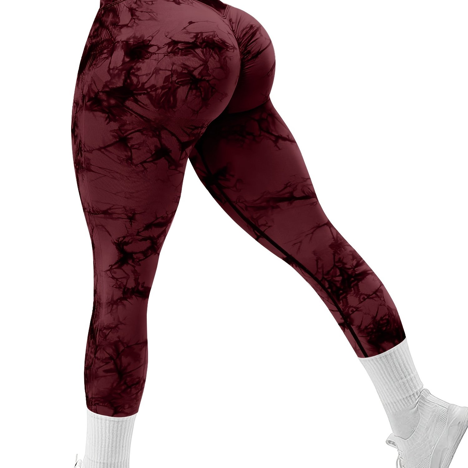 Buy OVESPORT 3 Pack Tie Dye Seamless High Waisted Workout Leggings for  Women Scrunch Butt Lifting Yoga Gym Athletic Pants, 3pack-red/Rose/Purple,  S at