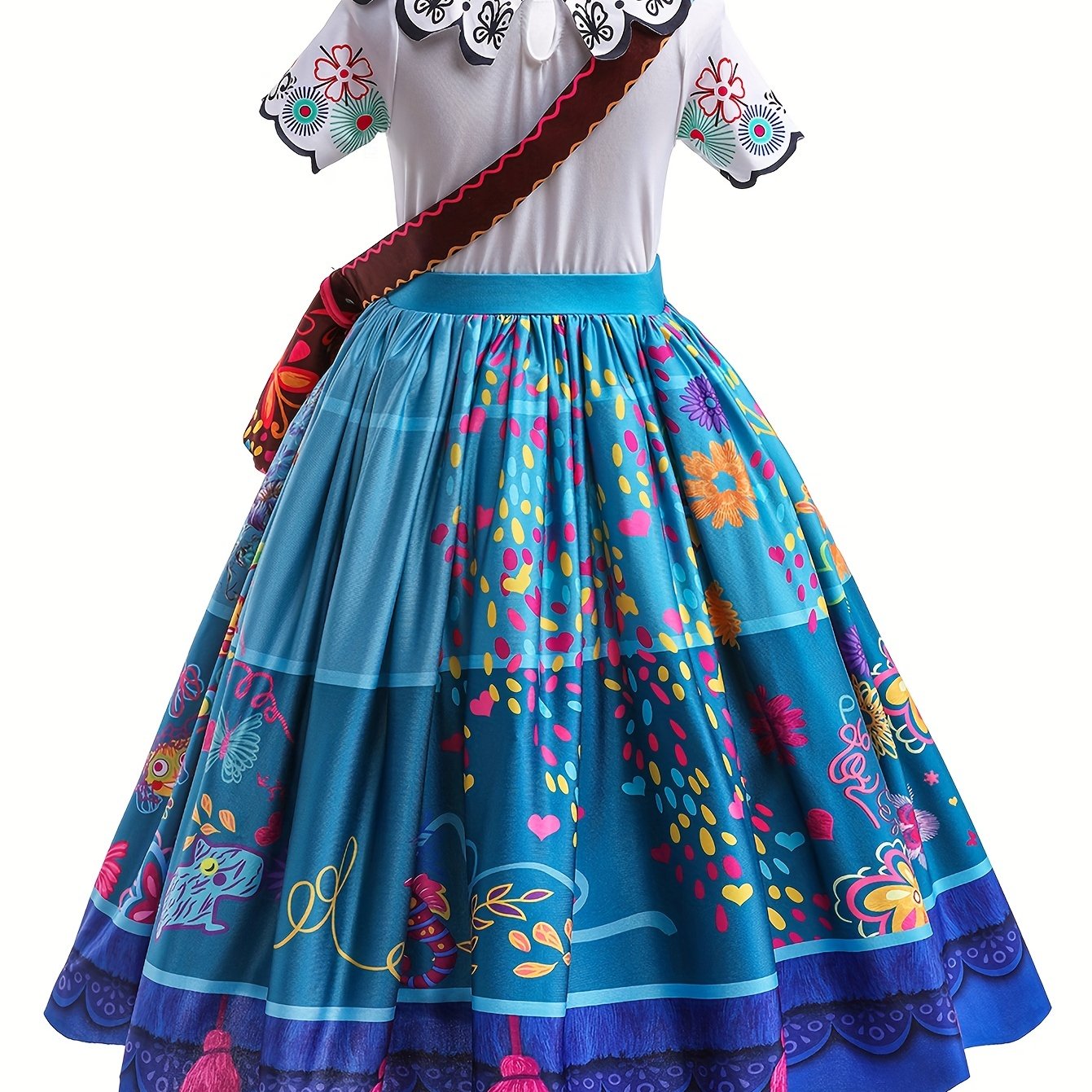 Eleasica Costumi per bambini Mirabel Encanto Travestimento Vestito Parrucca  Vestito Fascia per capelli Orecchini Borse Abiti Natale Partito Regalo di  Compleanno Carnevale Halloween,Blu,100 : : Giochi e giocattoli