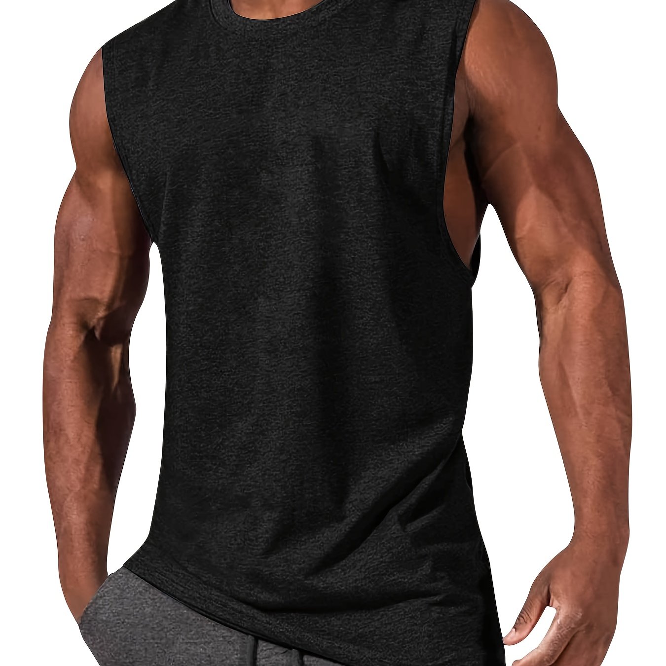 Image of Men's T-shirt Sport Casual Solid Color Vest
