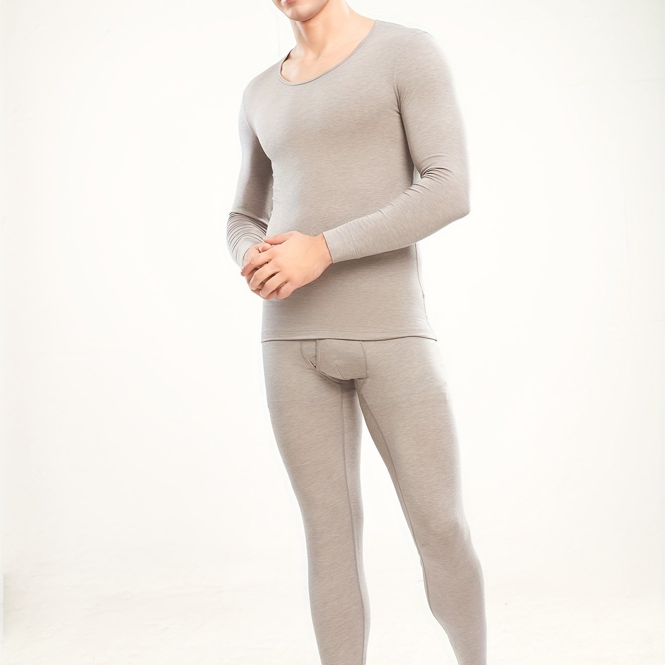 Men s Ultra Soft Thermal Underwear Elastic Lightweight Thin Temu