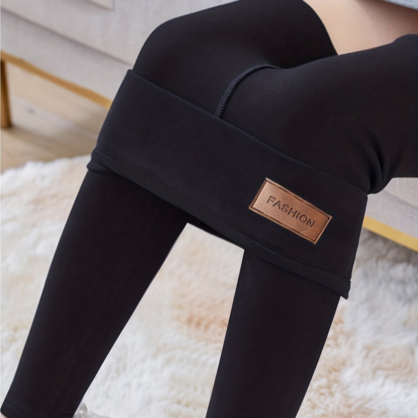 Women's Winter Thermal Leggings Solid Warm Long Pants - Temu
