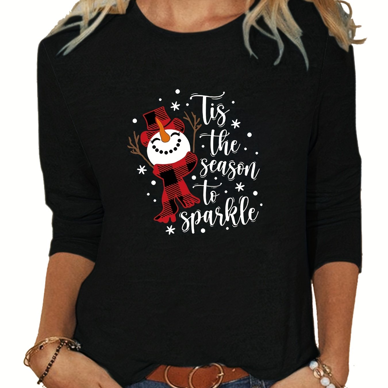 Plus Size Christmas Casual T shirt Women's Plus Slogan - Temu Canada