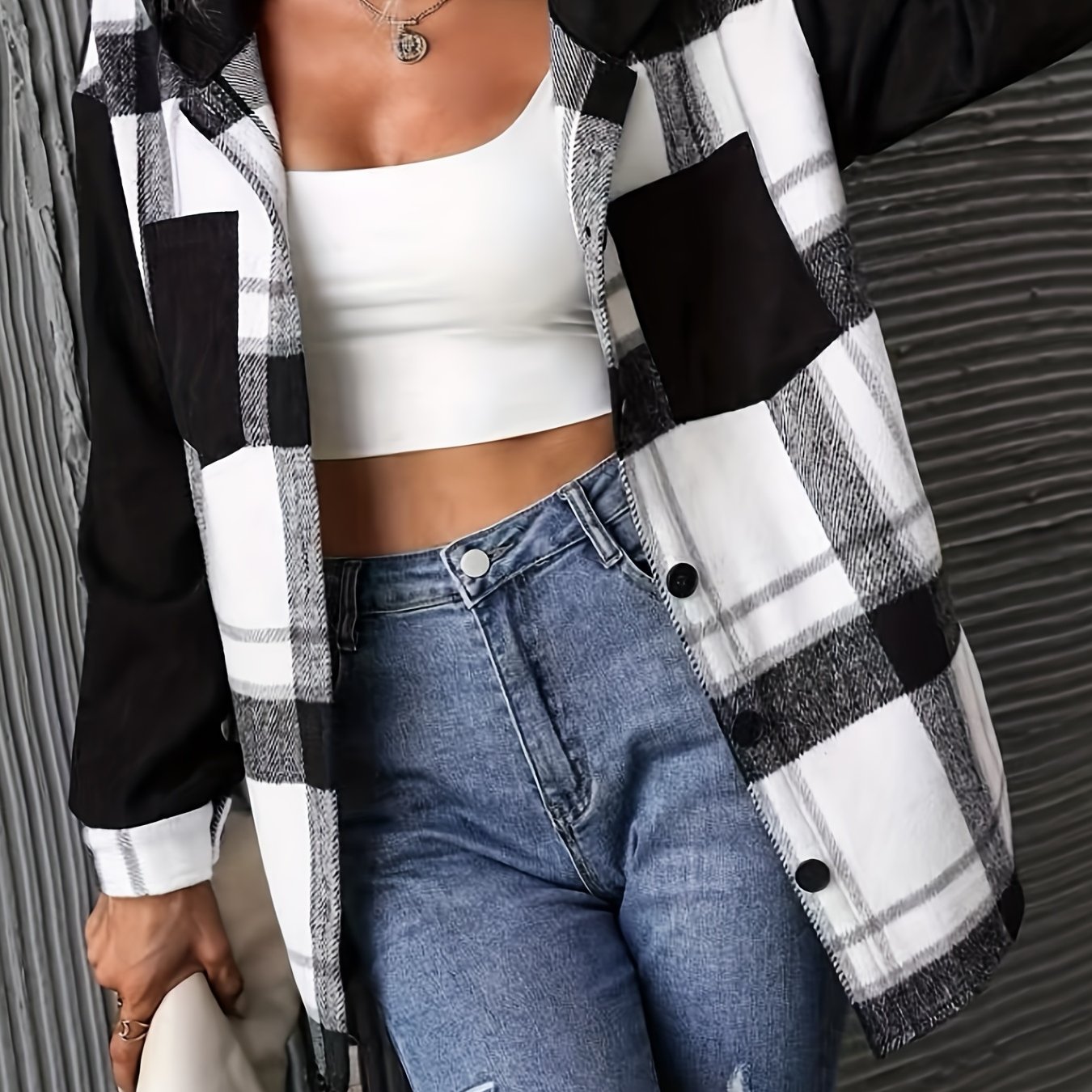Patch Pocket Drop Shoulder Hooded Jacket