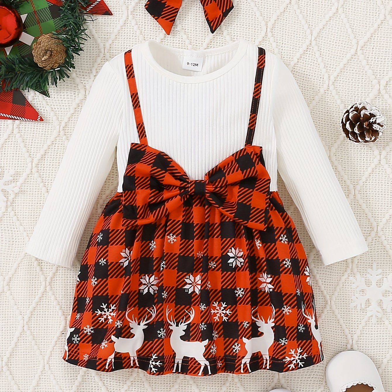 Newborn plaid christmas sales dress