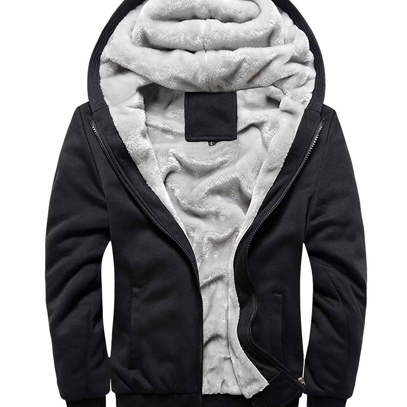 Men Winter Fleece Jacket Warm Hooded Coat Thermal Thick – GlamzLife