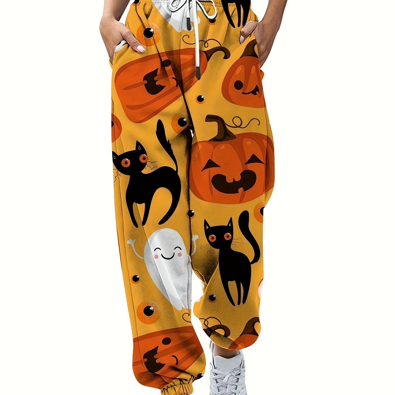 Halloween Costumes Women Fashion Trousers Pumpkin Halloween Suitable Print  Bottom Summer Pants for Women Casual
