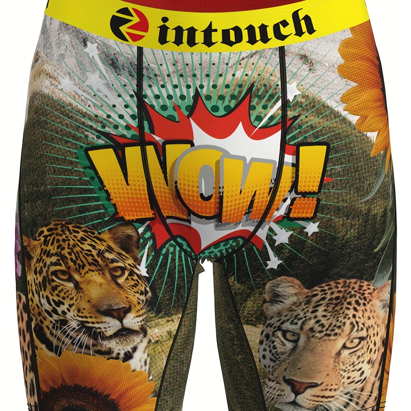 Men's Leopard Print Fashion Novelty Long Leg Boxer Briefs - Temu