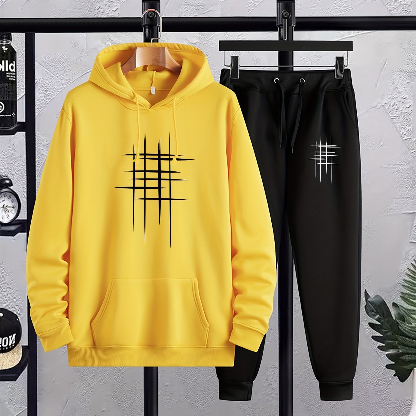 TEMU Men's Sweatsuits Sets, Hoodie Jogging Suit, Plush Two-piece Autumn And Winter Set, Sports Suit, Hoodie & Pants