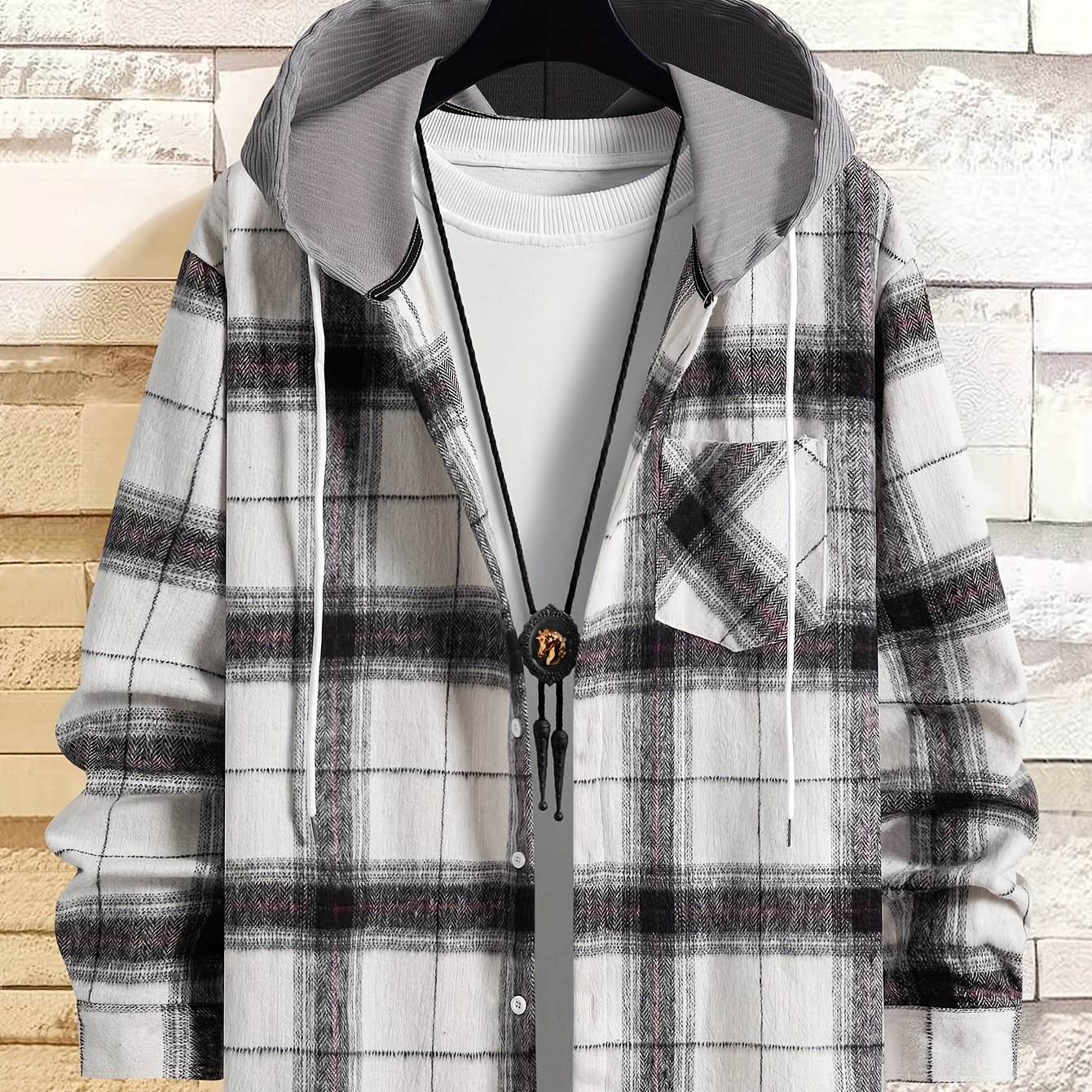 Plaid Shirt Coat Men Long Sleeve Casual Regular Fit - Temu Canada