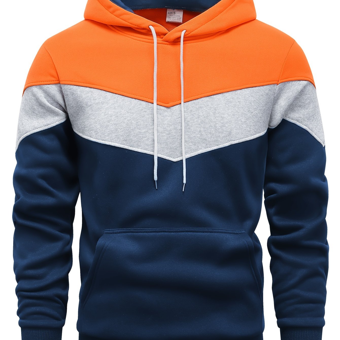 TEMU Sudadera Con Capucha De Bloque De Color Para Hombre - Diseño Casual Con Bolsillo Canguro Para Ropa De Invierno Y Otoño - Excelente Regalo