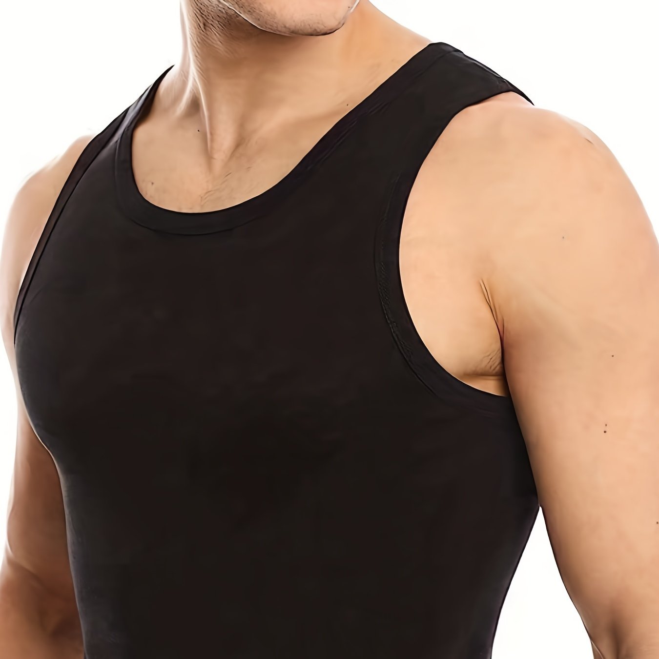 TEMU Men's Sleeveless Round-neck Top, Loose And Comfortable, Suitable For And Outdoor Use