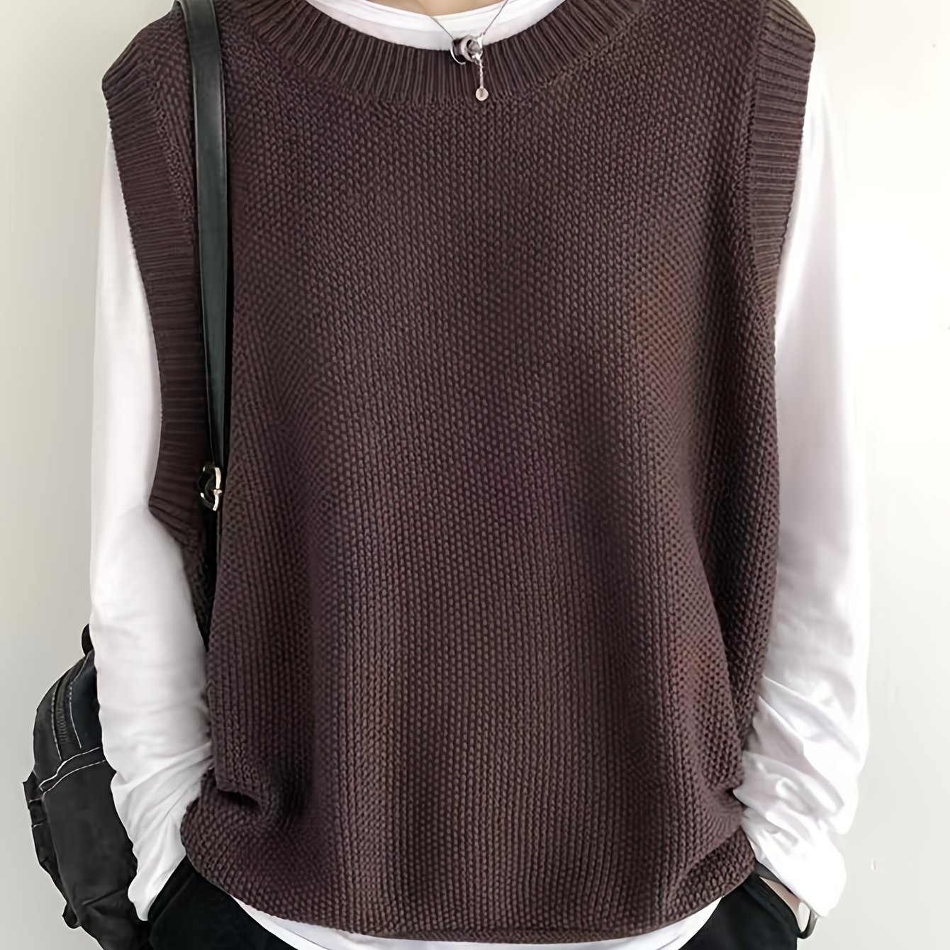 TEMU Women's Vests For Autumn And Winter, Sleeveless Tops, Loose-fitting Solid Color Vests, In Multiple Colors