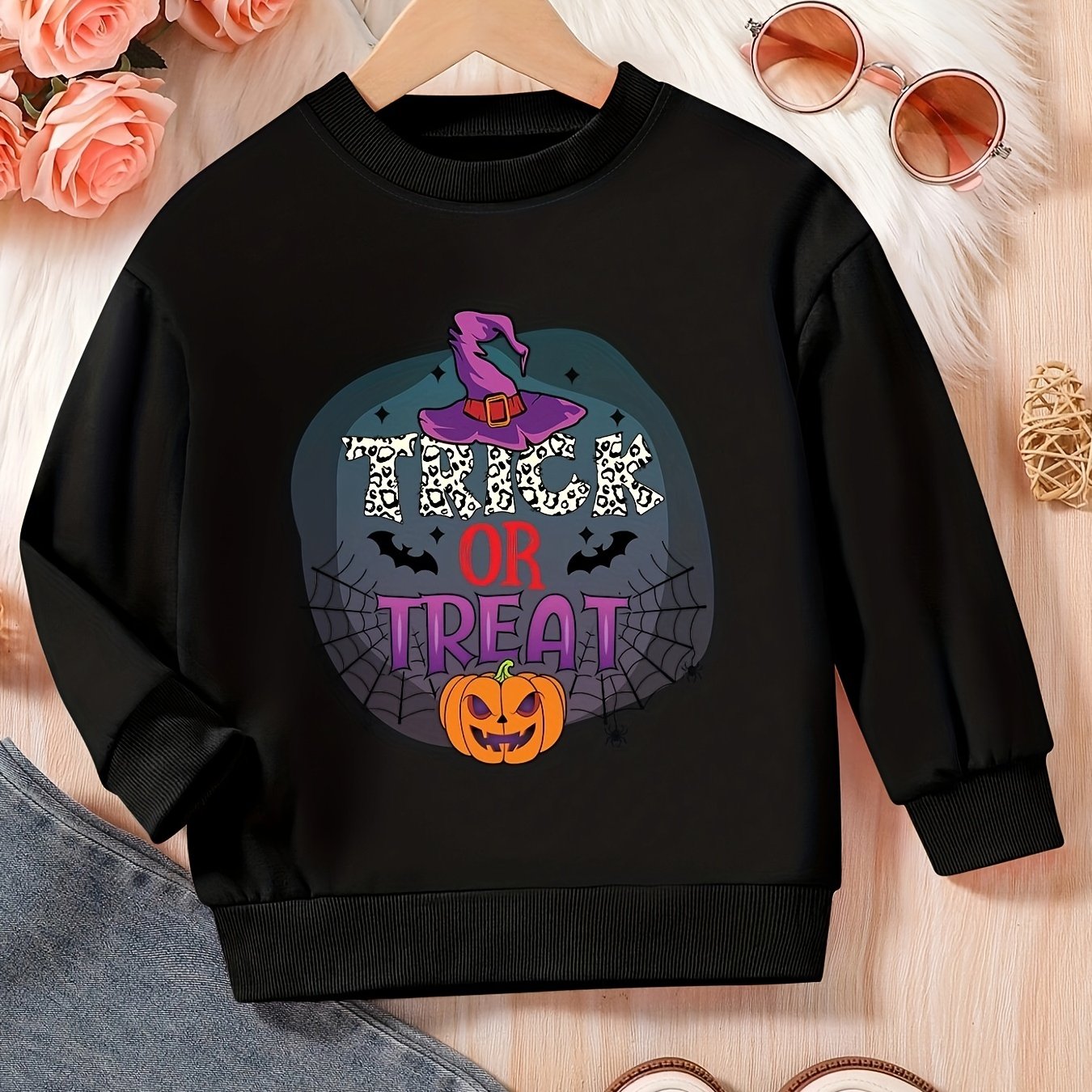 Halloween Kinder Hoodie Mit Druck - Langarm Sweatshirt Für Jungen & Mädchen