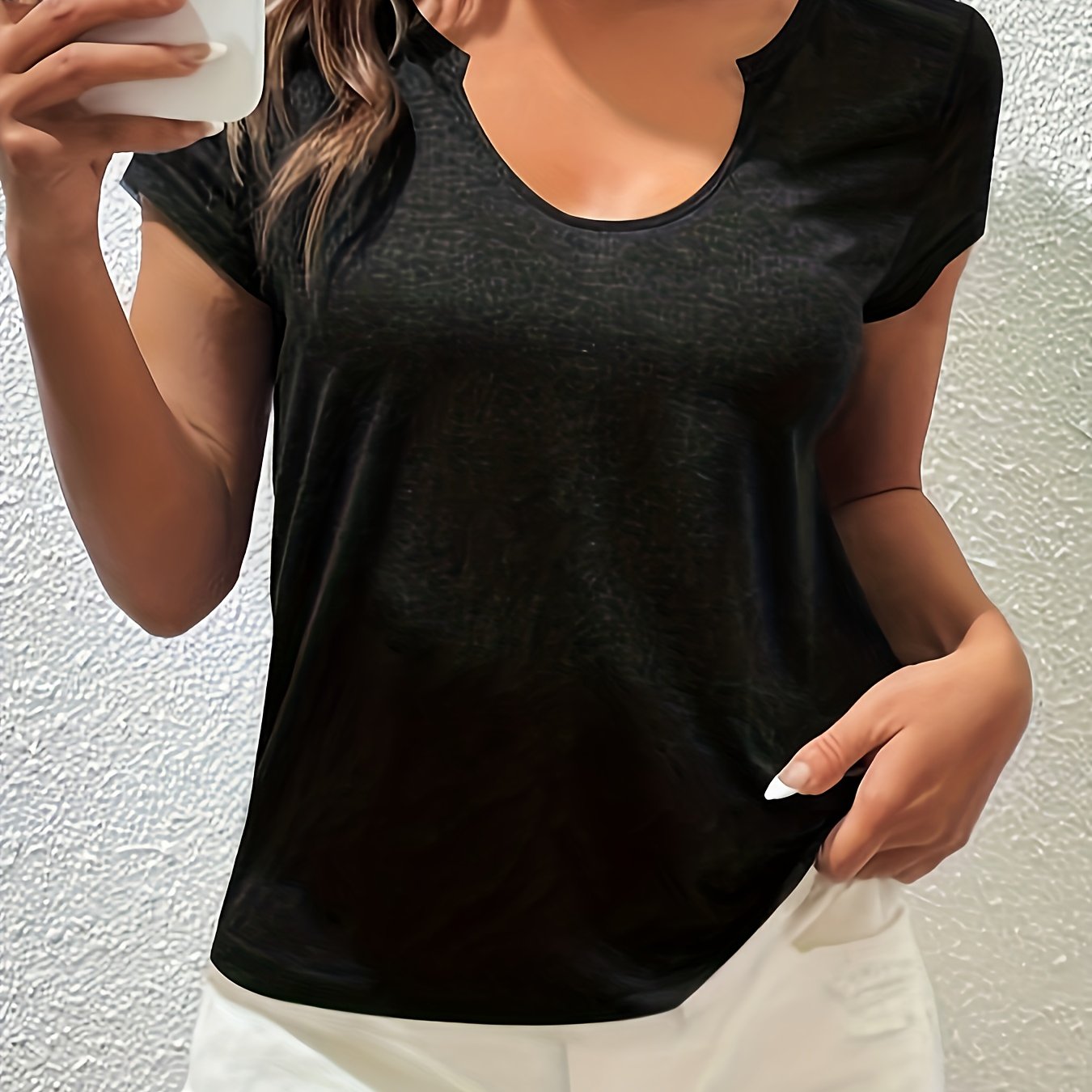 Notched Neckline T-shirt
