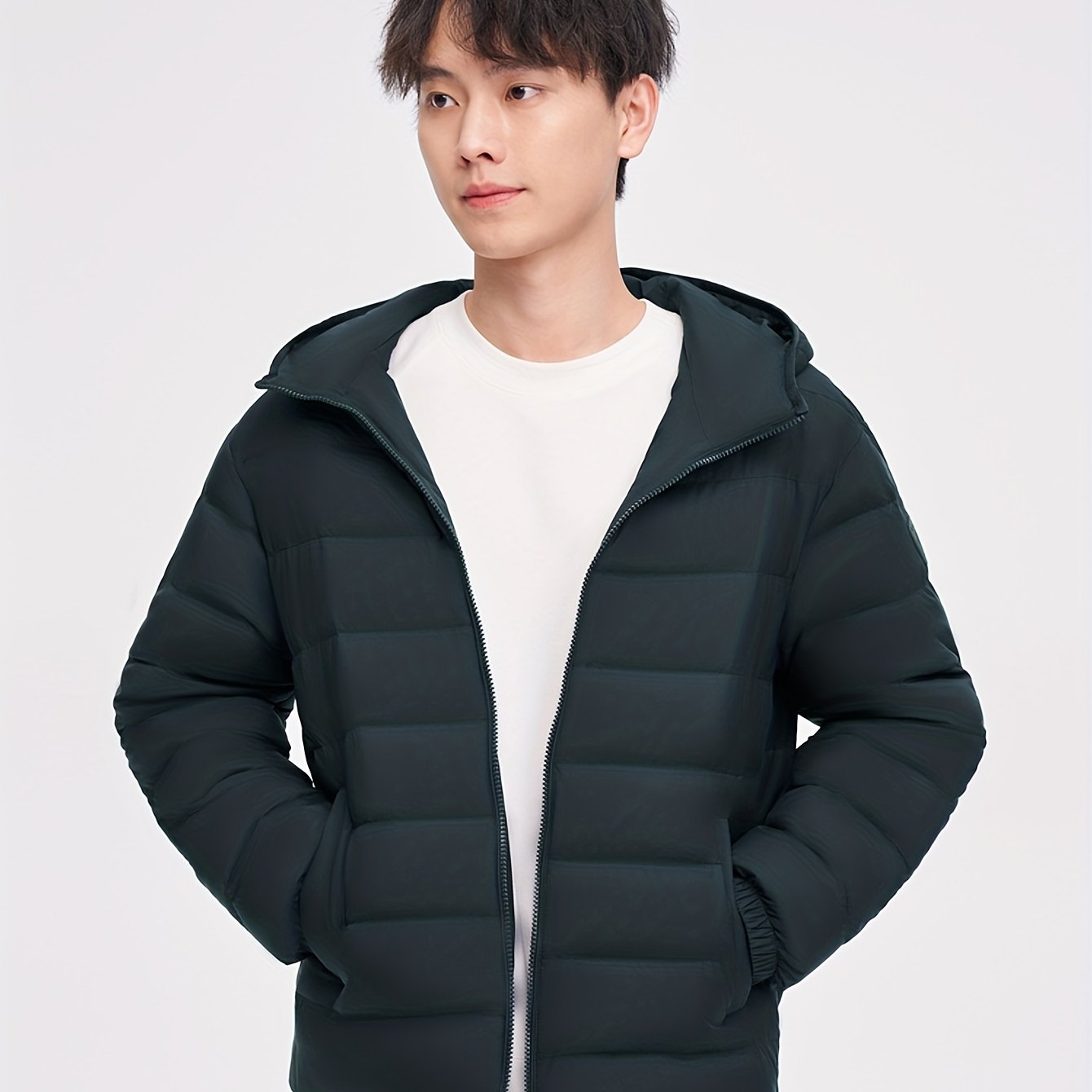 Bosideng Men's Fashion Graphic Puffer Coat, Casual Slightly Stretch Stand  Collar Zip Up Padded Jacket For Outdoor - Temu