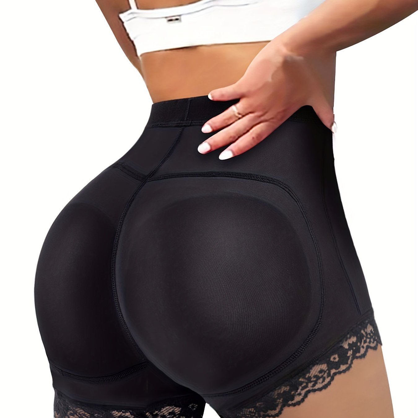 Lace Trim Shaping Shorts Tummy Control Compression Butt - Temu