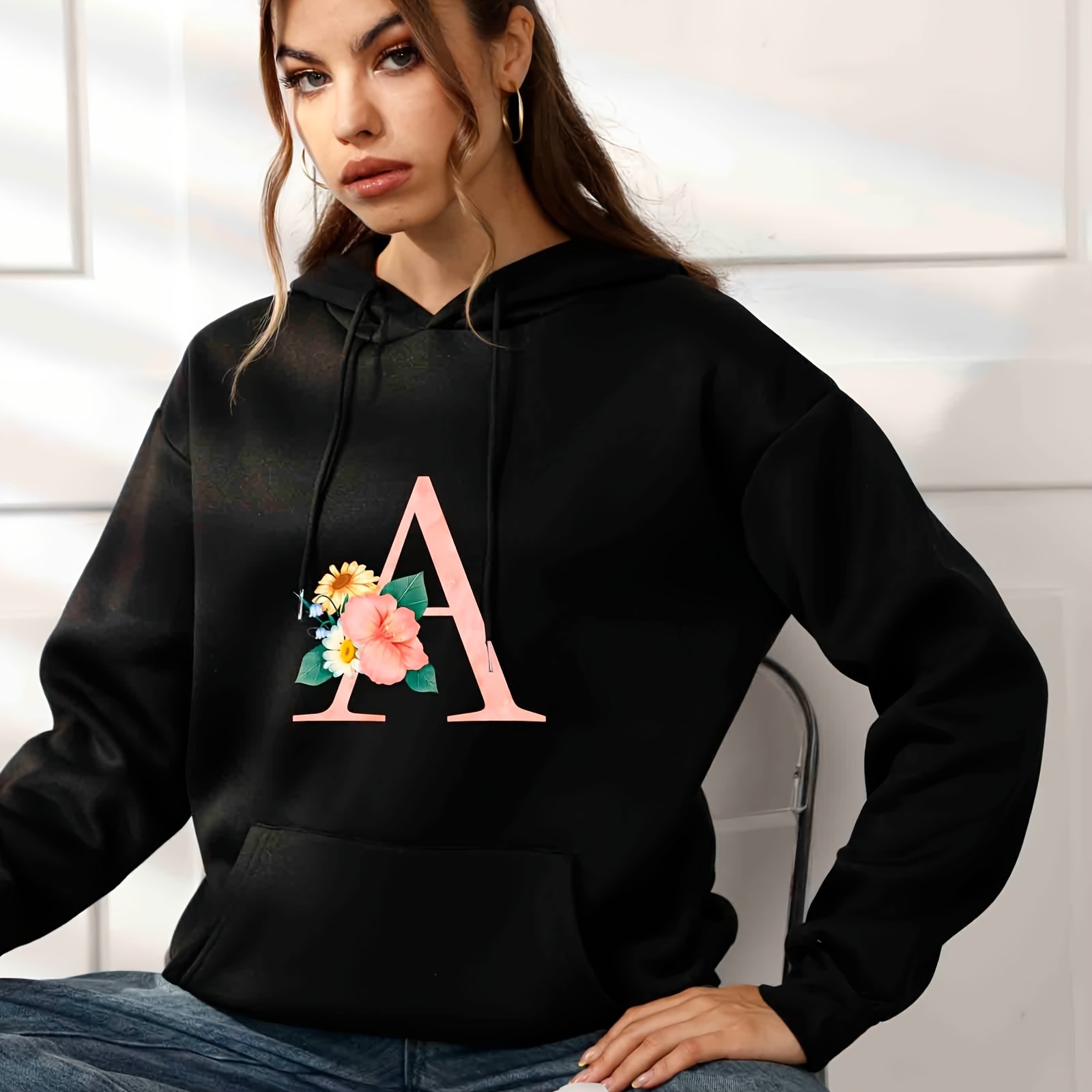 Sudadera de algodón con capucha y flor Monogram - Prêt-à-Porter 1ABY0P