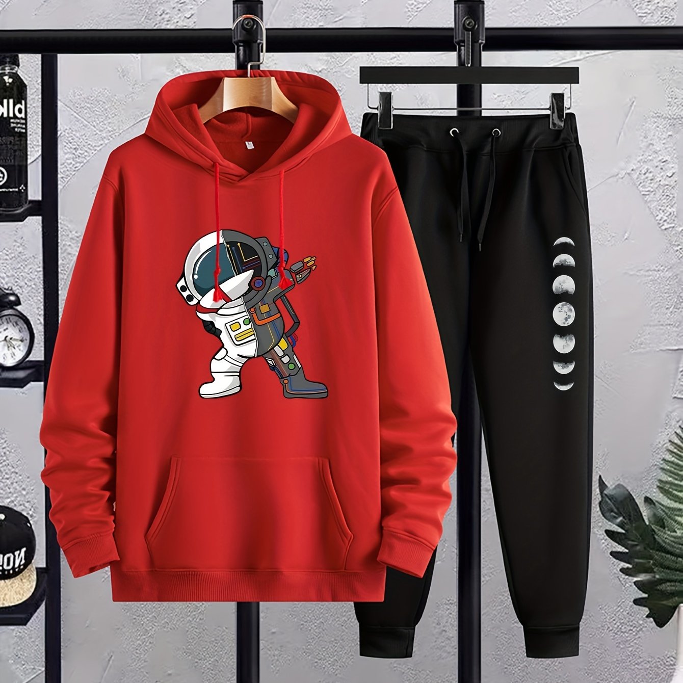TEMU Autumn And Winter 's Hoodie Pants Youth Sports Casual Plush Sweater Set