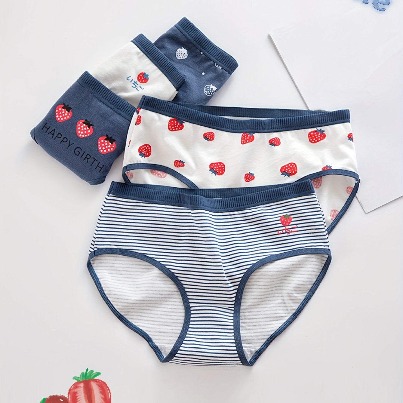 Cotton Womens Underwear Panties Strawberry Pattern Underwear For Young  Girls Loose Panty Plus Size Female From Mikety, $48.92