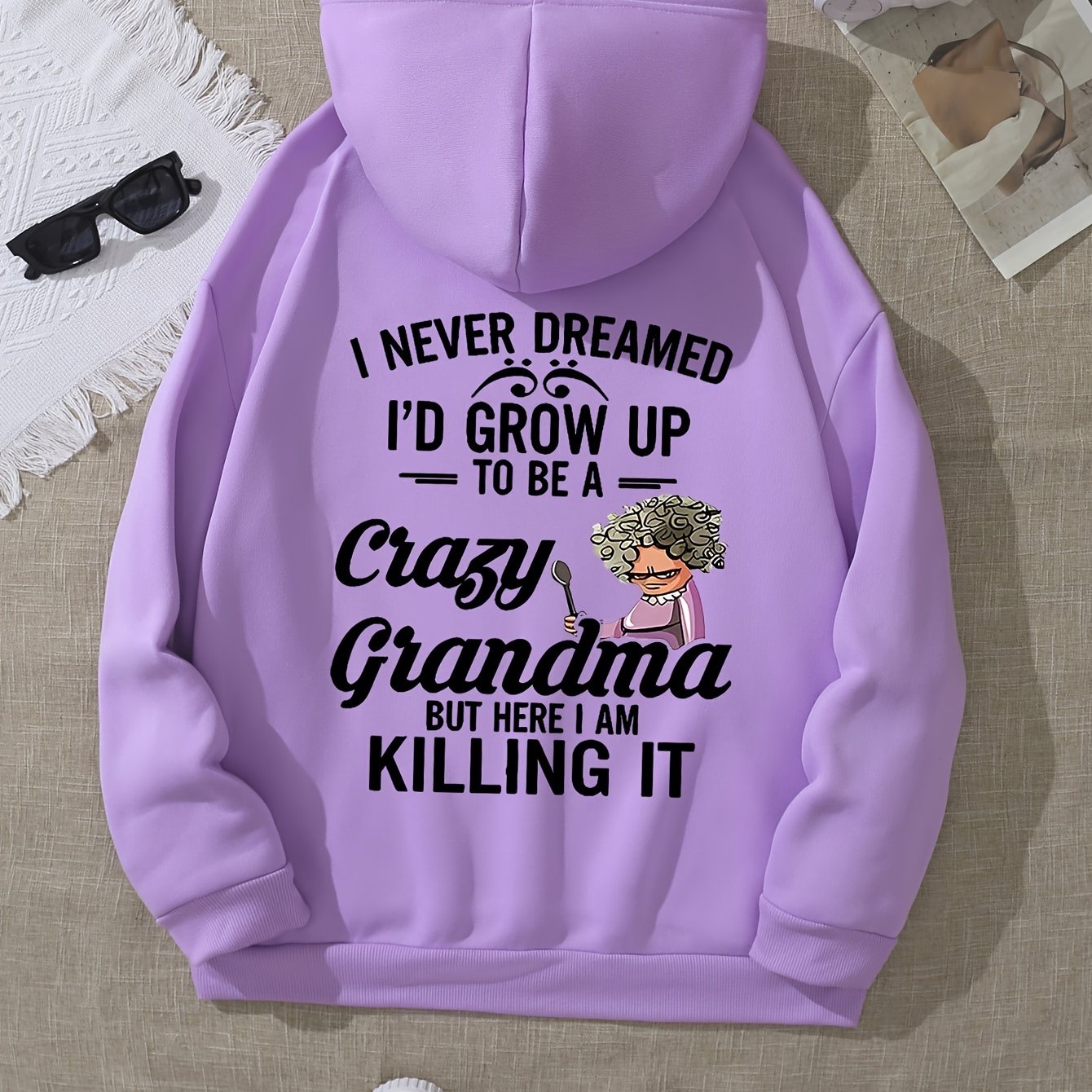 TEMU Fashion Hoodie For Women With Letter Print Design