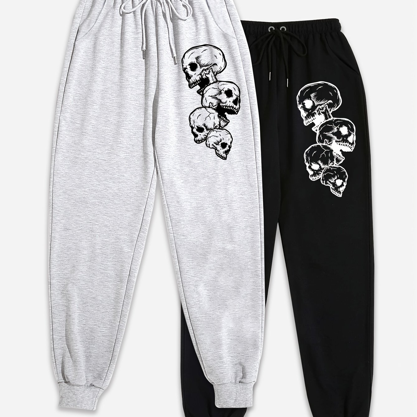 TEMU Cute Mushroom Print Sweatpants 2-pack, Drawstring Waist Comfy Casual Jogger Pants, Women's Clothing