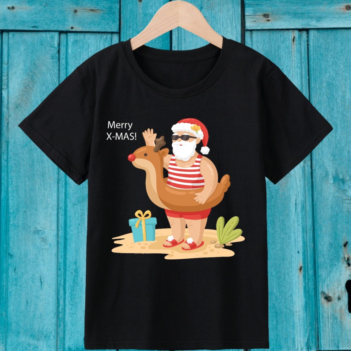 Engraçado Kawaii Número Olá 2024 Natal Feliz Ano Novo Camiseta Papai Noel  Chapéu Infantil Roupas Unisex Boys Meninas Manga Curta